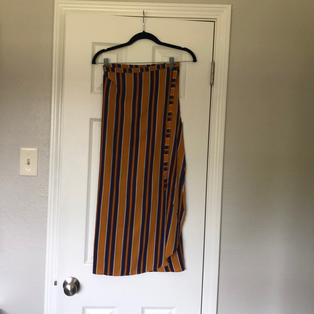 Striped wrap skirt